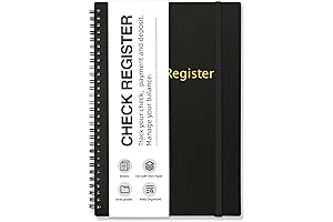 Check Registers for Personal Checkbook, Spiral Large Check Register Book, Budget Planner...