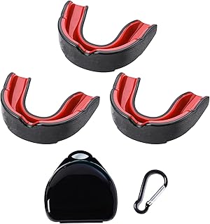 マウスピース マウスガード スポーツ 3個セット マウスピース 専用ケース付き 赤黒/青白 12歳以上用 衝撃吸収機能 損傷を最小限 格闘技/フットボール/ボクシング/空手/筋力トレーニング レッド