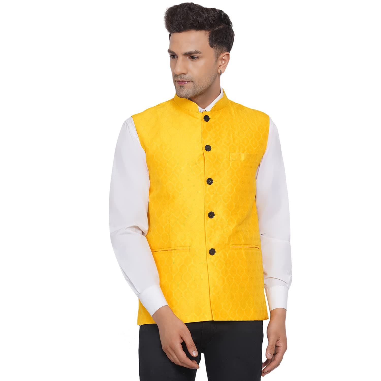 veera paridhaan Men's Jacquard Printed Nehru Jacket-picture-34