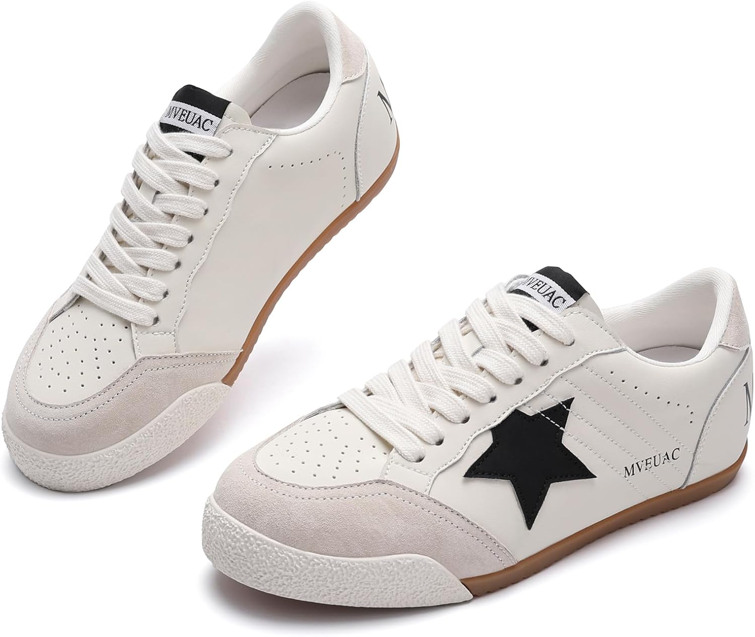 Women's Star Sneakers Comfortable Cushioned Fashion Sneakers Walking Shoes Lightweight Lace-Up Women Flat Shoes Low Top Women Shoes for Walks,Working,Travel,Outdoor,Drives