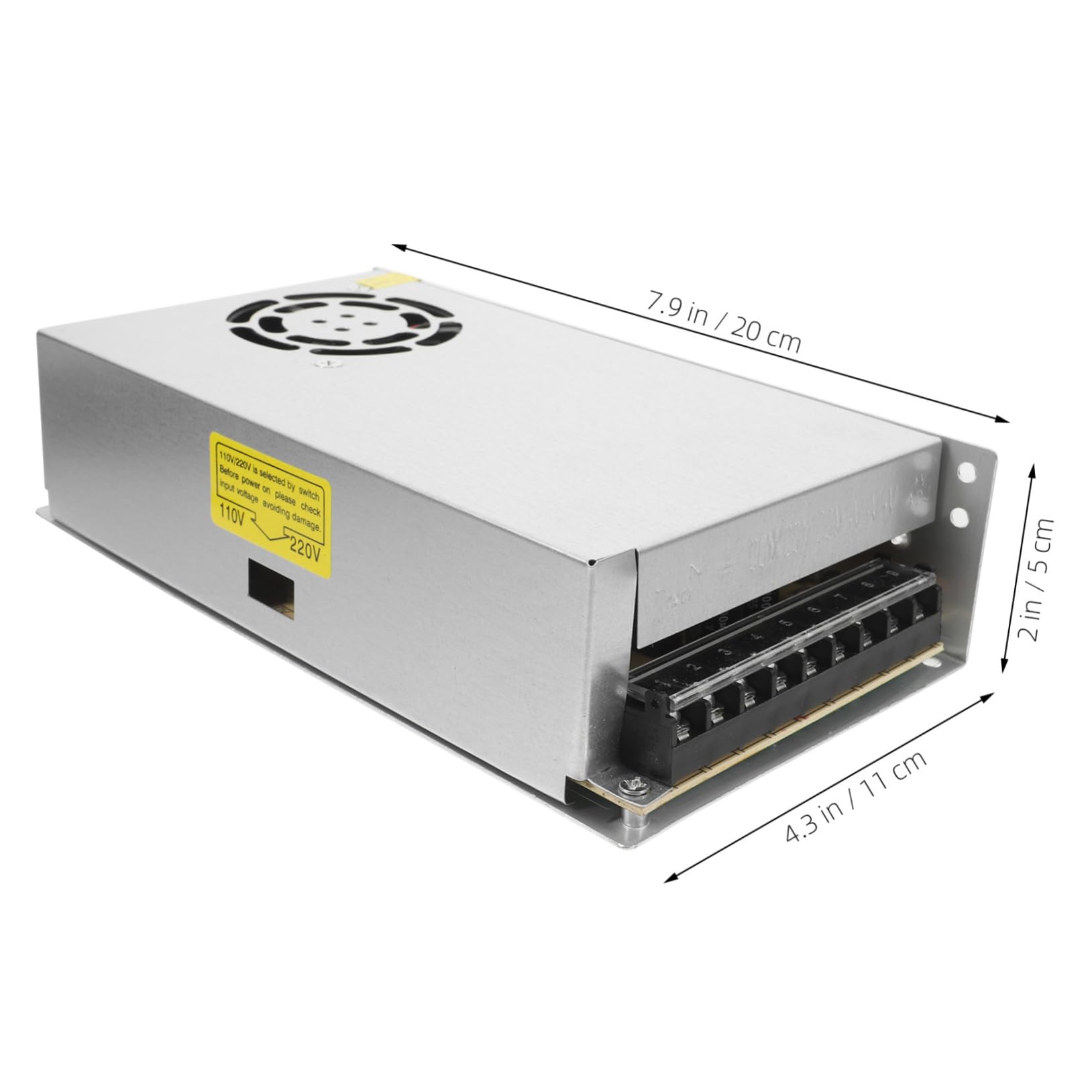 Alimentatore Switching 24v 10a 250w in Ferro Argento