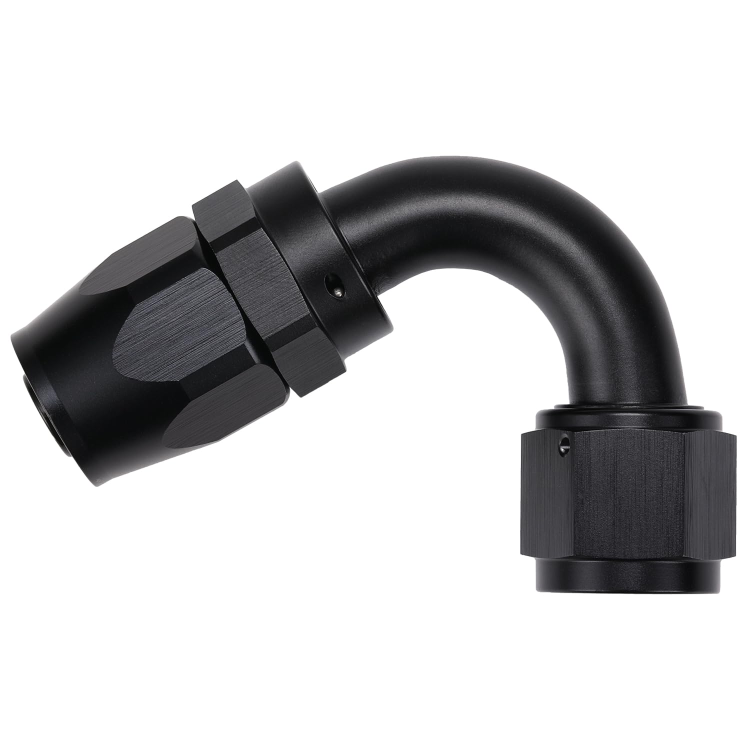 Conector de Mangueira 10AN 120 Graus com Rotação em Alumínio Preto