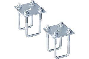 2 Sets Heavy Duty U Bolts with Washers and Nuts