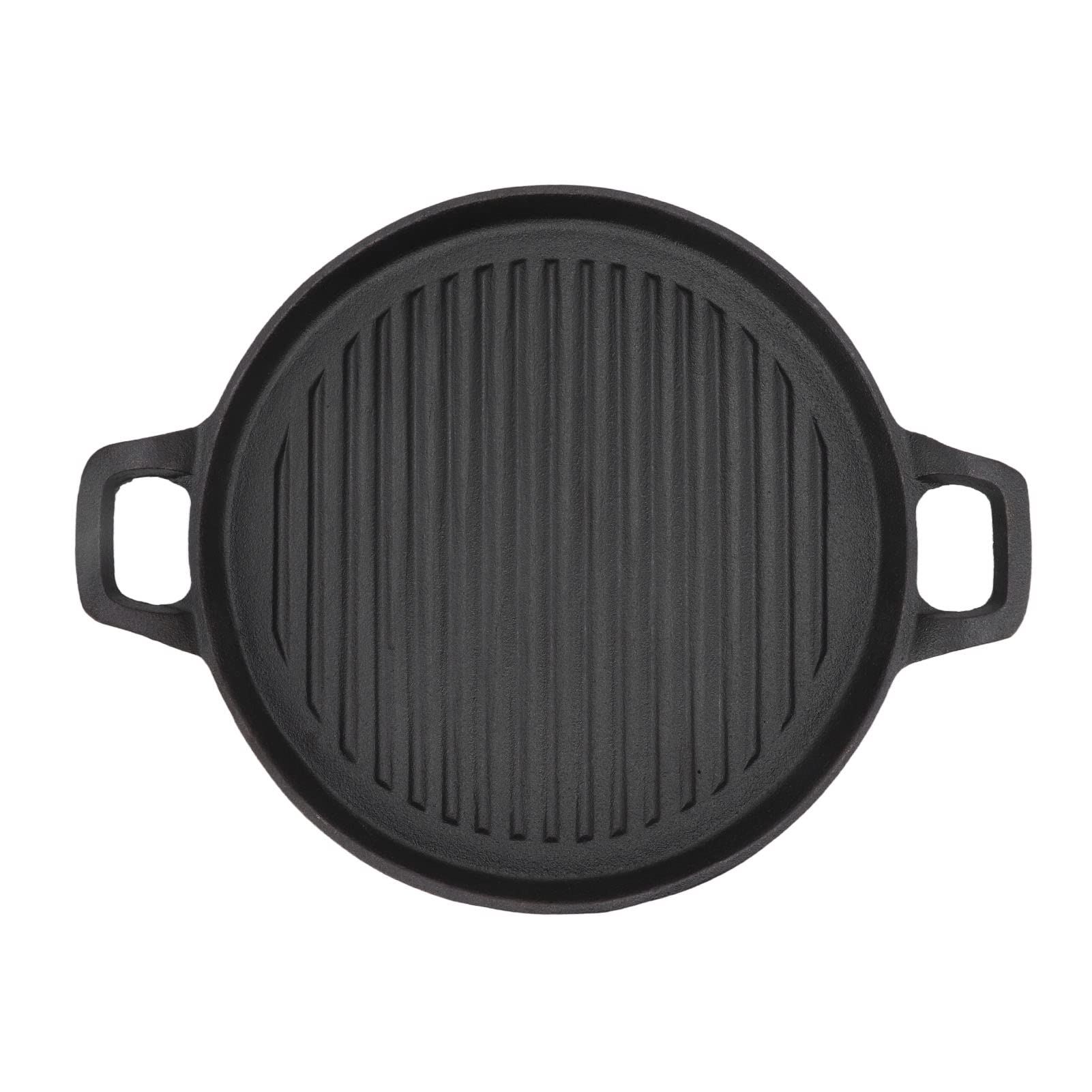 Qcwwy Żeliwna Patelnia Grillowa z Podwójnym Uchwytem, ​​wstępnie Przyprawiona Patelnia Grillowa z żebrowaną powierzchnią, do Grillowania i Gotowania na Płycie Kuchennej (28 cm / 11,0 cali)