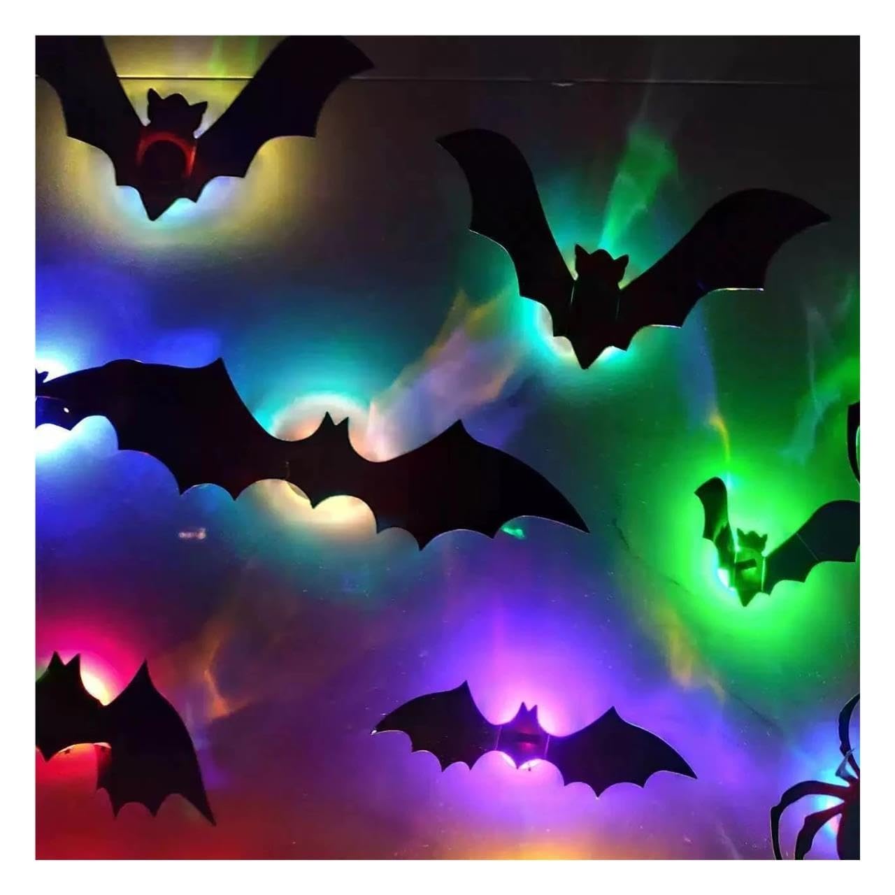12/24/36 Uds. Pegatinas de pared de murciélago LED 3D for decoración de fiesta de Halloween(36pcs)