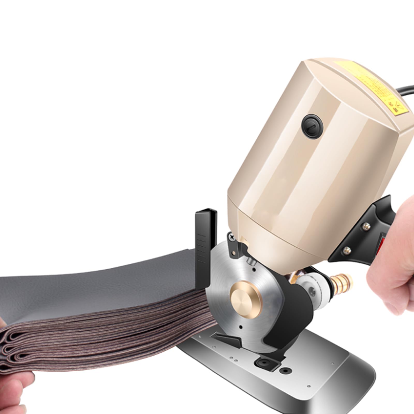 Elektryczny obrotowy nóż do tkanin, nożyczki wielowarstwowe, ośmiokątne ostrzałka, automatyczna temperówka, grubość cięcia 3,48 cm, do odzieży, tekstyliów, dywanów
