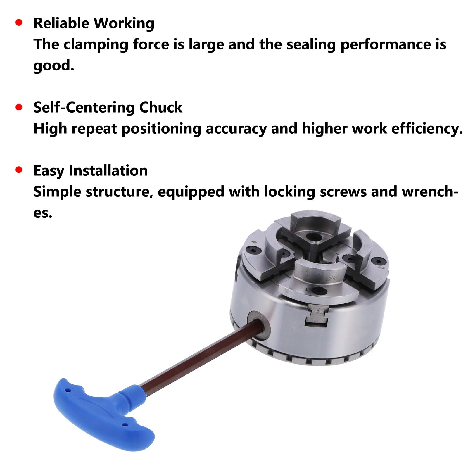 Self-centering Tuthe Chuck, M40 4in 4-dslowe Metalowe Chuck do Obróbki Drewna ze śrubami i Klubami, Materiały Premium, Obróbka Drewna