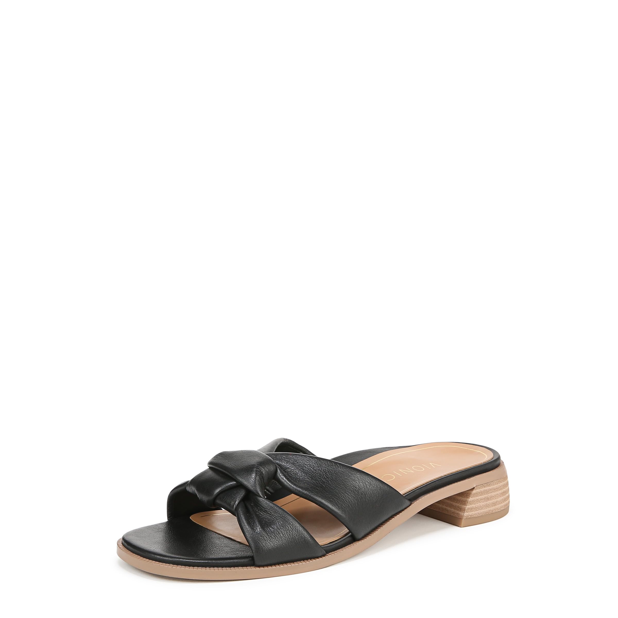 Vionic Women's Mabel Flat Sandal, Black TMB Leather, 3.5 UK