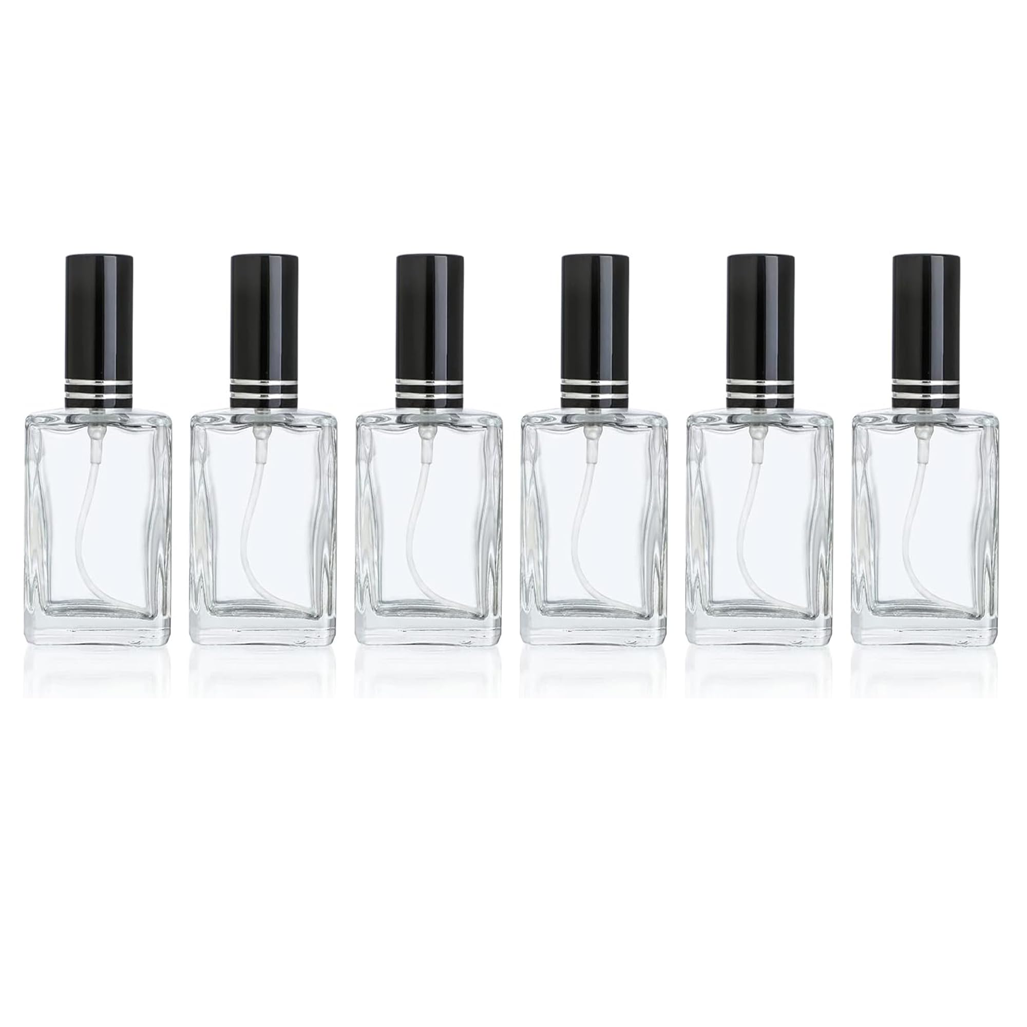 Hunky Dory 6pcs 10ml Transparent Empty Glass Pocket Bottle With black Metallic Spray Pump Refillable Bottle, Toner, Perfume, Attar, Lotion, Moisture, Oil-image-37
