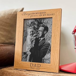 Dad Memorial Photo Frame, In Loving Memory of Christmas Gift, Personalised Memorial Keepsake Gifts, Engraved 5x7 4x6 Picture Frame, Remembrance Funeral Gift, Parent Loss, Grandparent Grandma Grandad