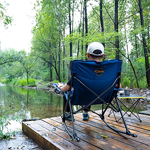 Iclimb Padded Folding Rocking Chair Heavy Duty Camping Patio Porch Backyard Lawn Garden Balcony Rocker Indoor Outdoor With Carry Bag thumb #1