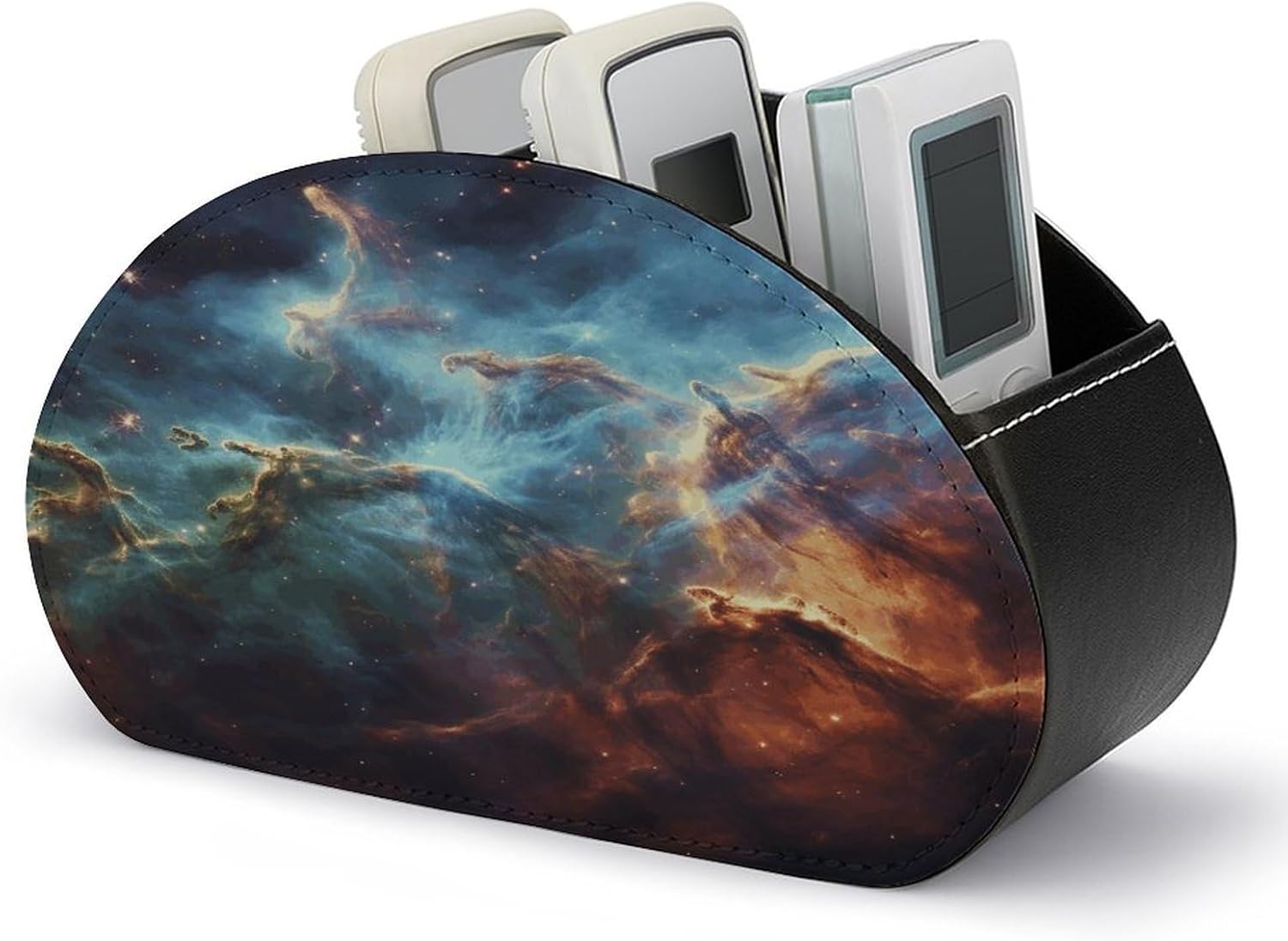 Universe Galaxy PU Leather Remote Control Holder with 5 Compartments