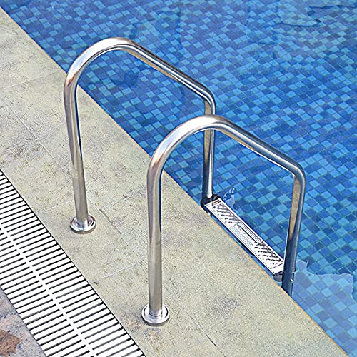 Barandal para Piscina con 2 Peldaños y Cubierta de Nylon Azul miniatura 1