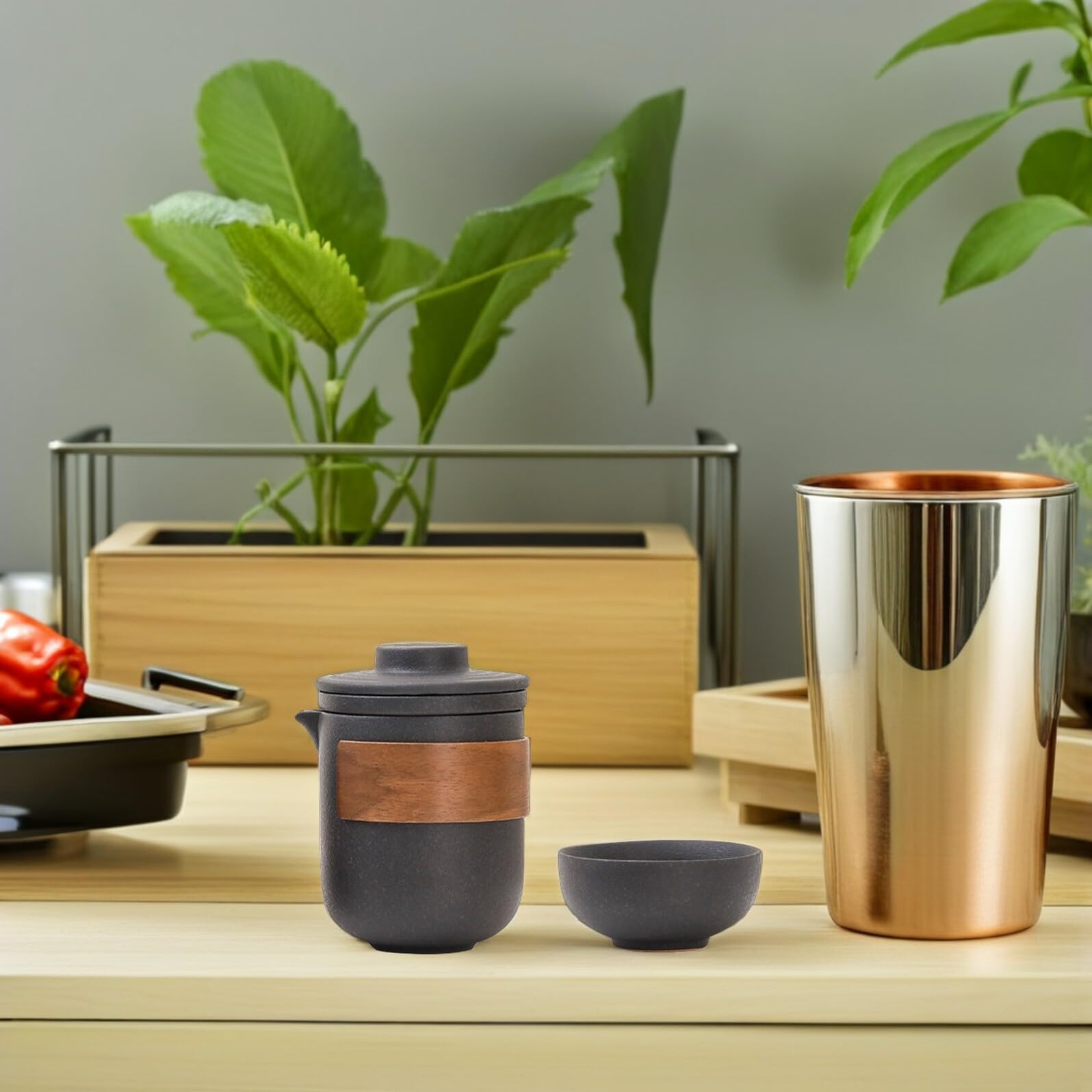 Porzellan Teekanne mit Tassen für Gongfu Tee Zubereitung Tragbar für Reisen Büro und Zuhause Asiatisches Keramik Tee Service für Teeliebhaber