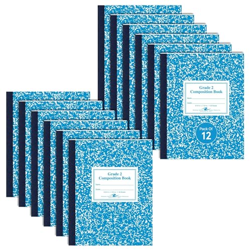 Cahier de composition avec papier blanc de 6,8 kg et lignage de grade 2 pour écoliers