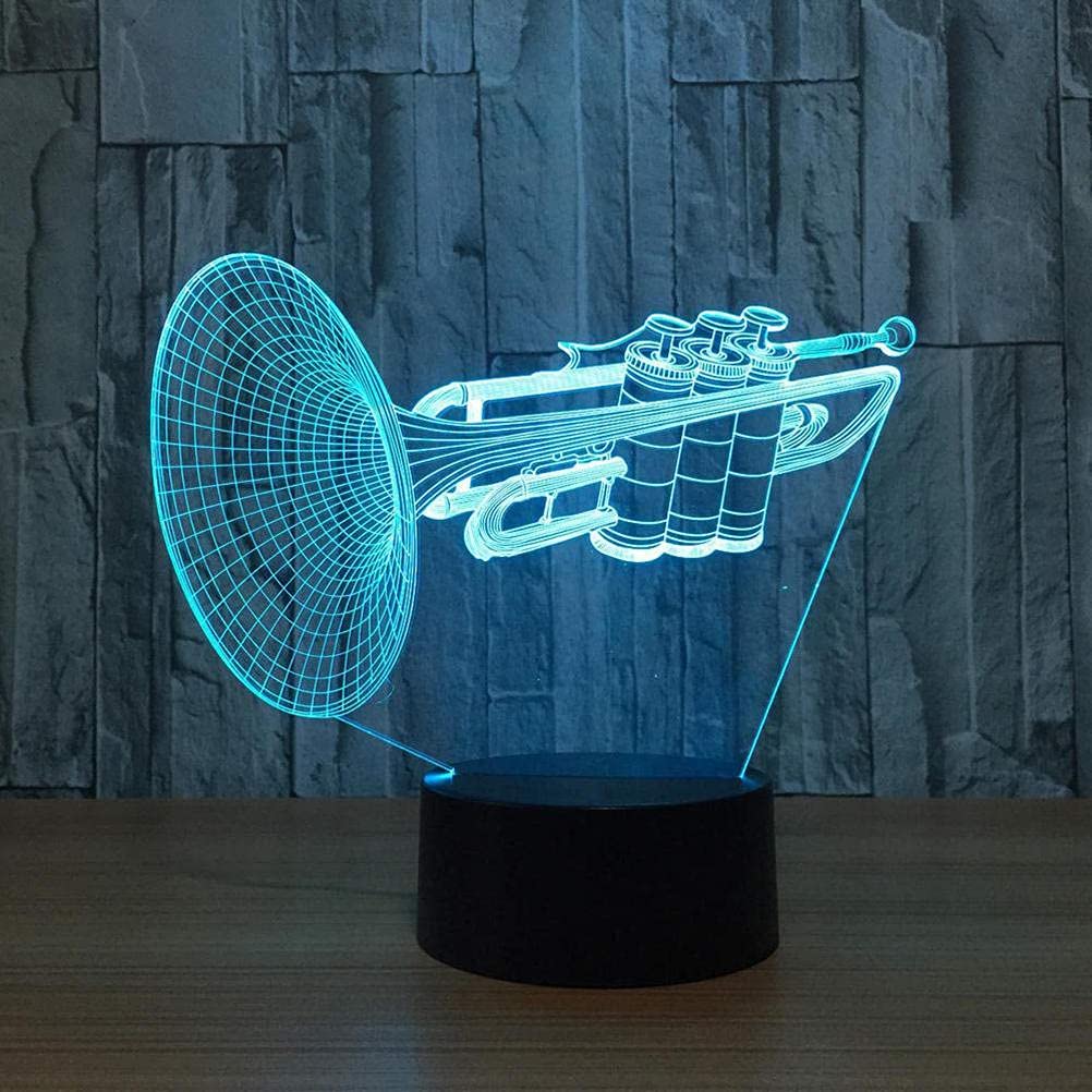YRTMHU strumento musicale violino Lampade 3D Illusione Ottica Luce Notturna, Lampade da Comodino per Camera da letto Luce Notturna LED con Telecomando, con Interruttore Touch Lampada da Tavolo