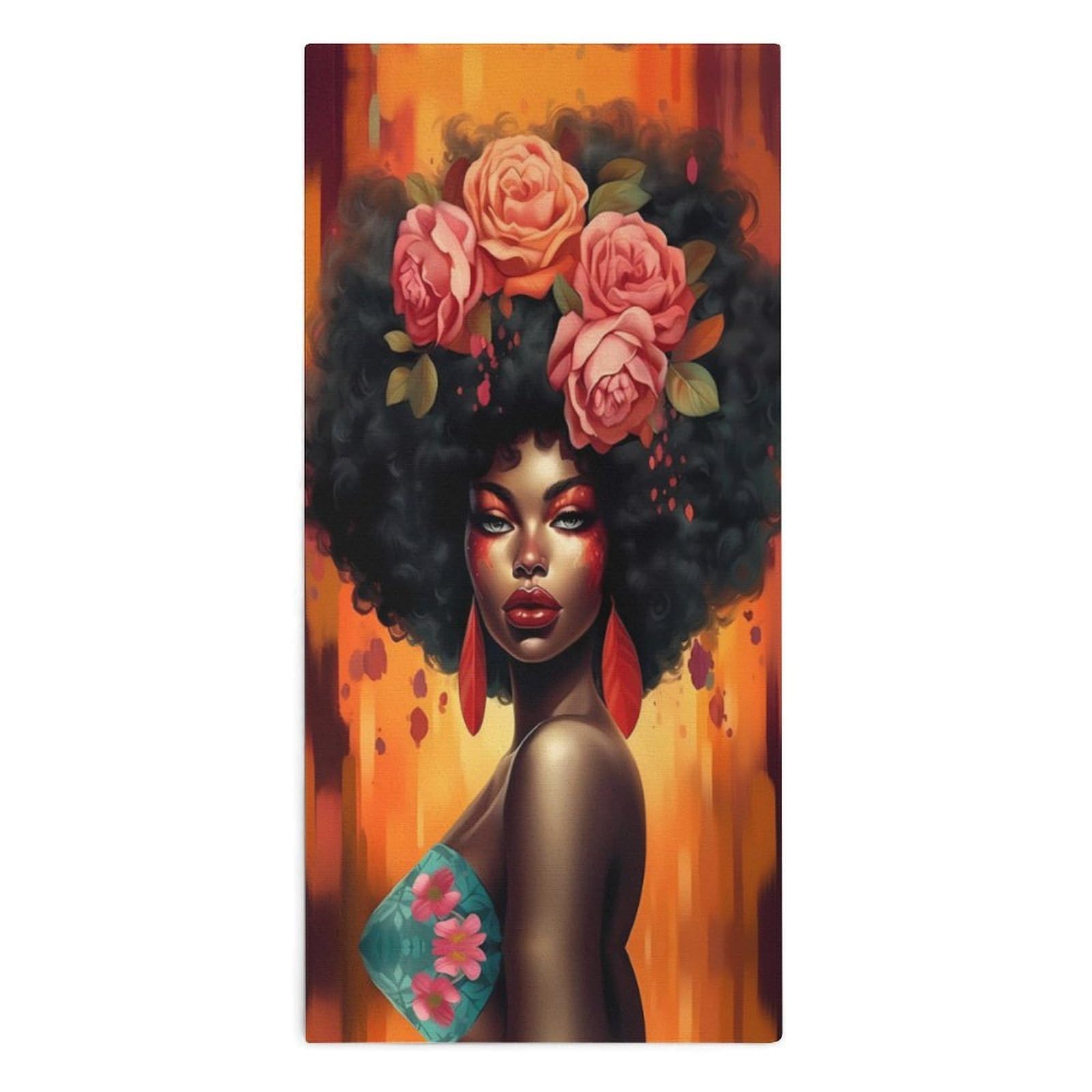 TXFBTRFSA African American Women Hand Towels for Adult Face Towel Bath Beach Swim Accessories