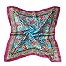 Datework Women Floral Printed Square Scarf Head Wrap Shawl (Blue)