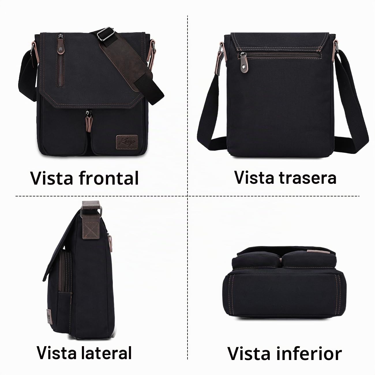 Bandolera Hombre Pequeña, Bolso Lona Unisex Bolsa Mensajero Retro Bolso de Hombro Resistente al Agua Bolsos Cruzado Vintage Bolsos Messenger Casual para Escuela Trabajo Viajes