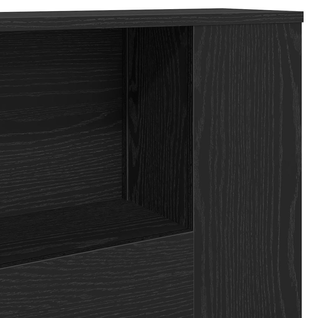 vidaXL Cabecero con Armario Roble Negro 180 x 18,5 x 102,5 cm, Esenciales para el Dormitorio, cabecero Moderno, soluciones Decorativas, Muebles montados en Pared para Ahorrar Espacio
