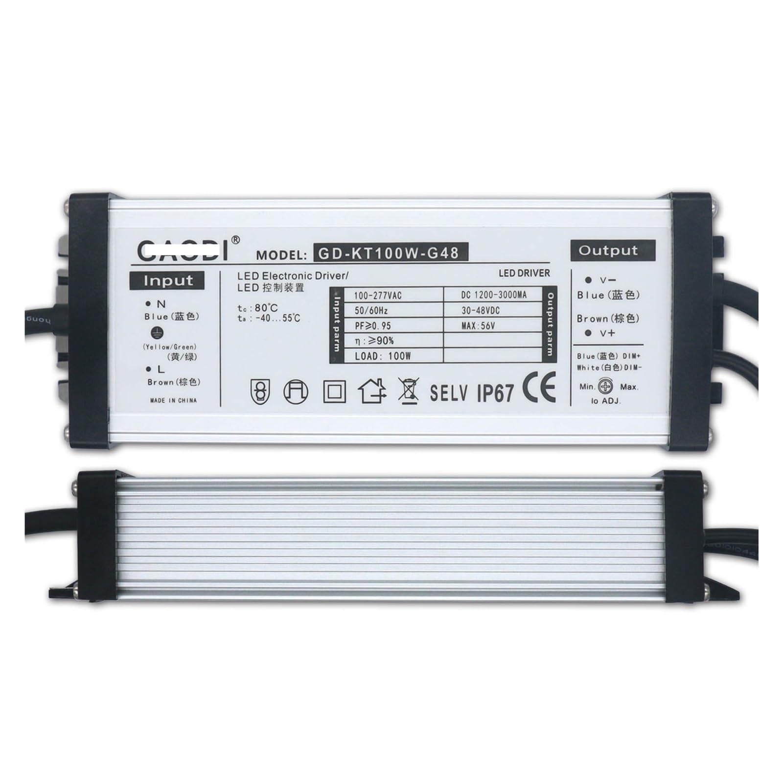 Alimentation LED Dali 100W à courant contrôlable pour une gradation fluide 0-10V