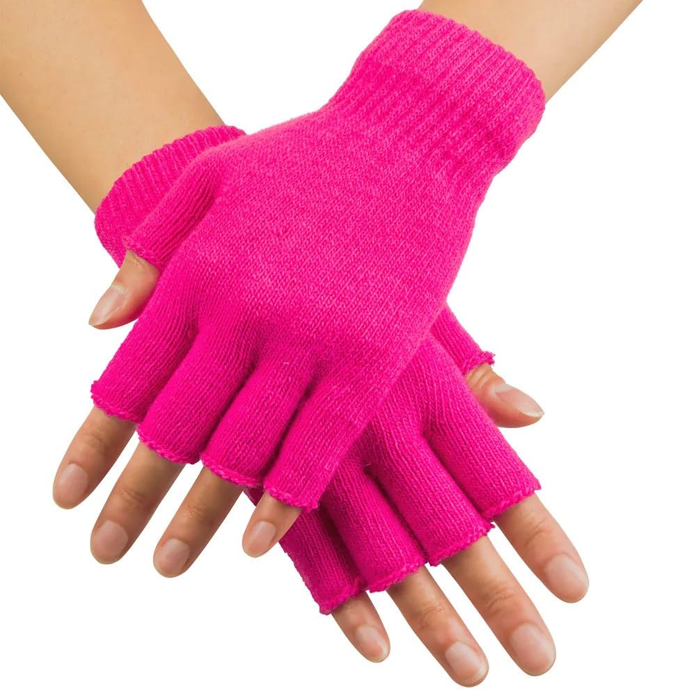Boland Fingerless Gloves Neon Pink