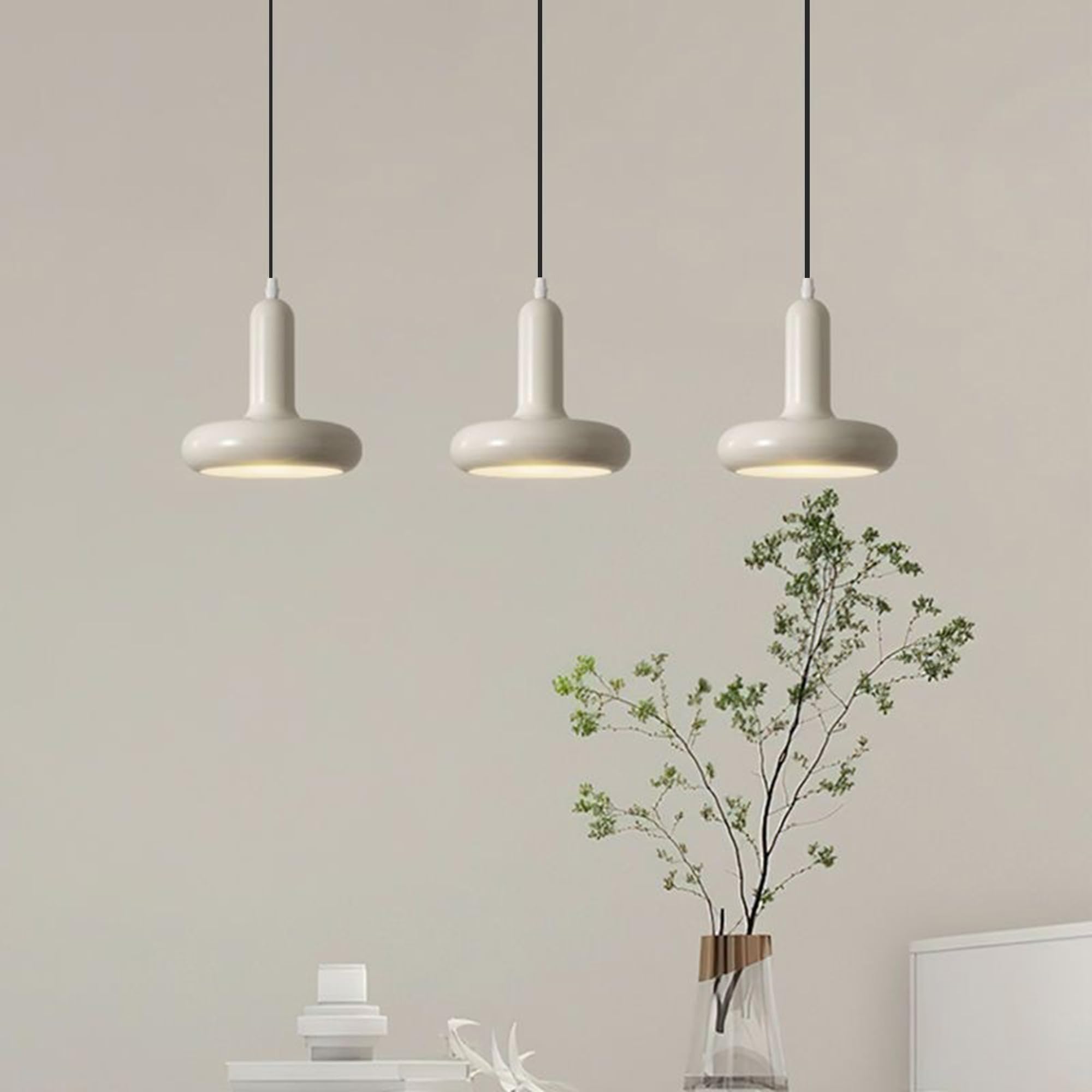 Lámpara colgante industrial de metal, luminaria de techo de 20 cm con casquillo E27, luz suspendida estilo vintage para cocina o comedor (Blanco)