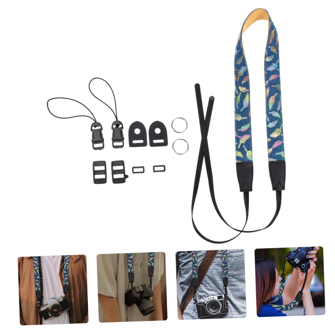 Lurrose Cinturino per Fotocamera con Spallacci Regolabili Tracolla per Professionisti e Amatoriali Comfort Elegante Adatto per Uso e Eventi Fotografici