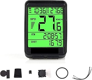 Bike Speedometer, 2.1 Inch Bike Wireless Computer Rainproof Multifunction Riding Bicycle Odometer Cycling Speedometer Stopwatch Backlight Accessor M1 Cycling ANT+ Cadence Sensor Heart Rate Monitor