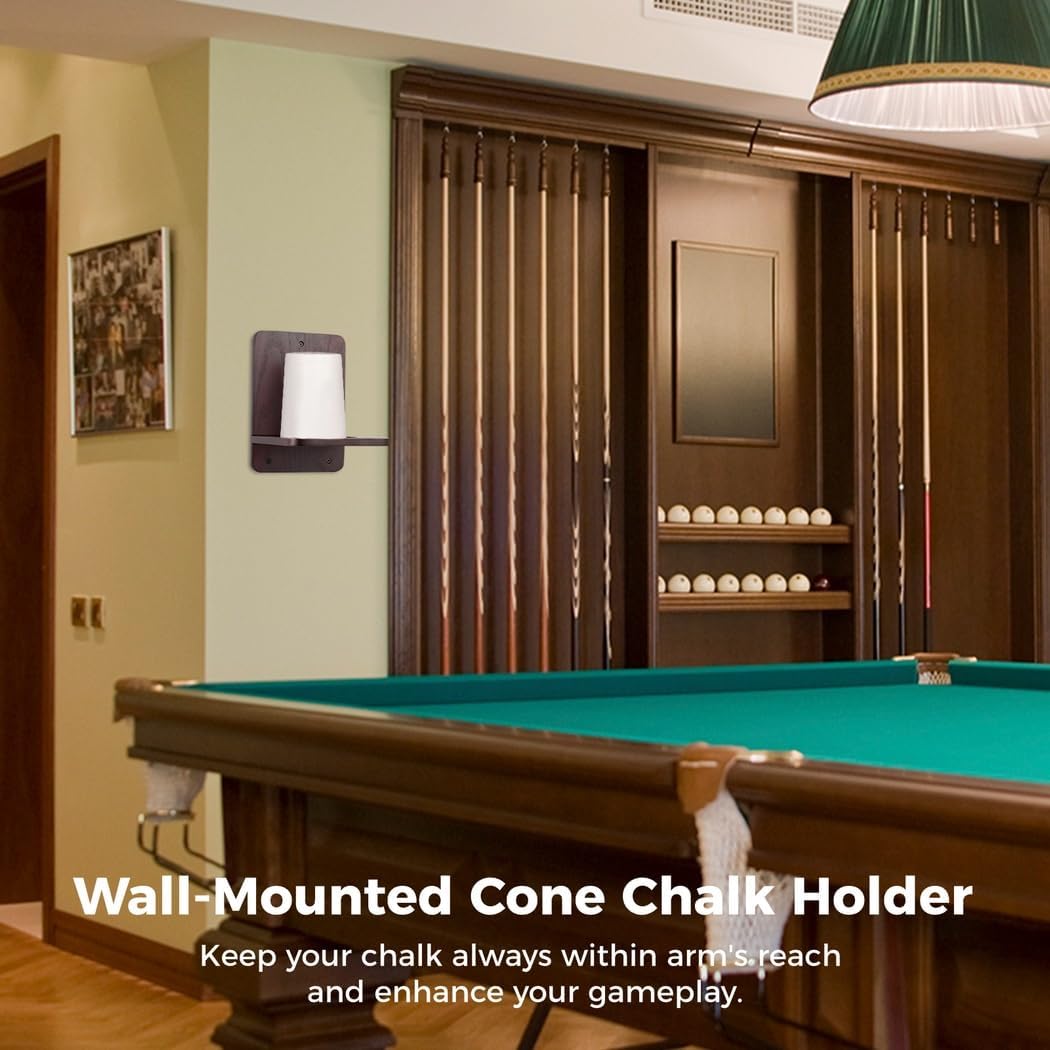 Solid Wood Wall-Mounted Chalk Holder for Pool Table, Compact Billiards Accessory, Ideal for Game Rooms