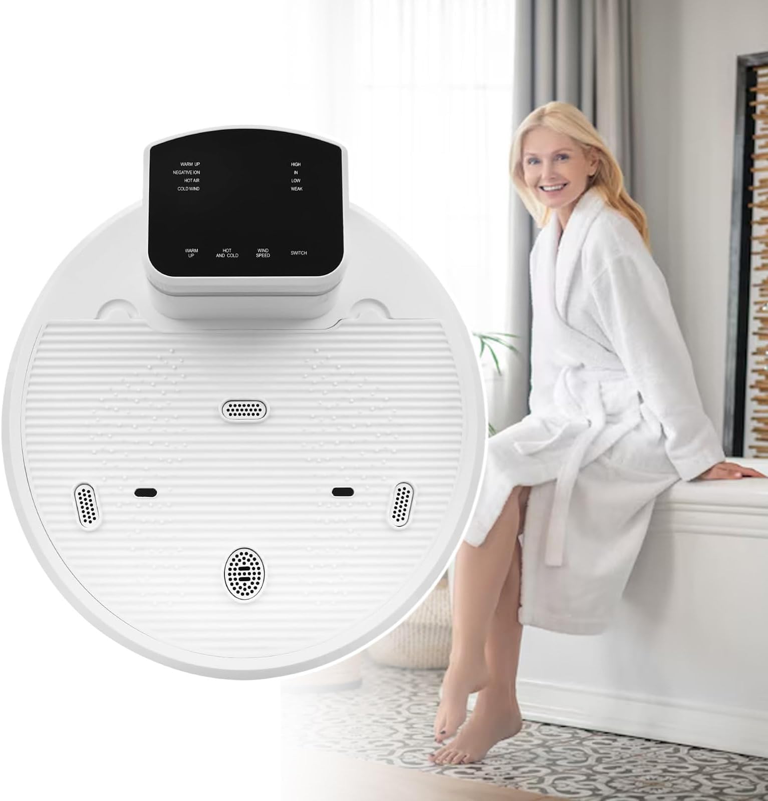Full Body Dryer with Touch Panel Control and Pre-Warm Function for Home and Gym Use