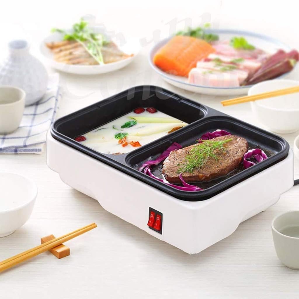 Mini Hot Pot ，Home Barbecue Integrated Baking Tray Multi-Function Electric and Mechanical Cooking Pan Independent Control