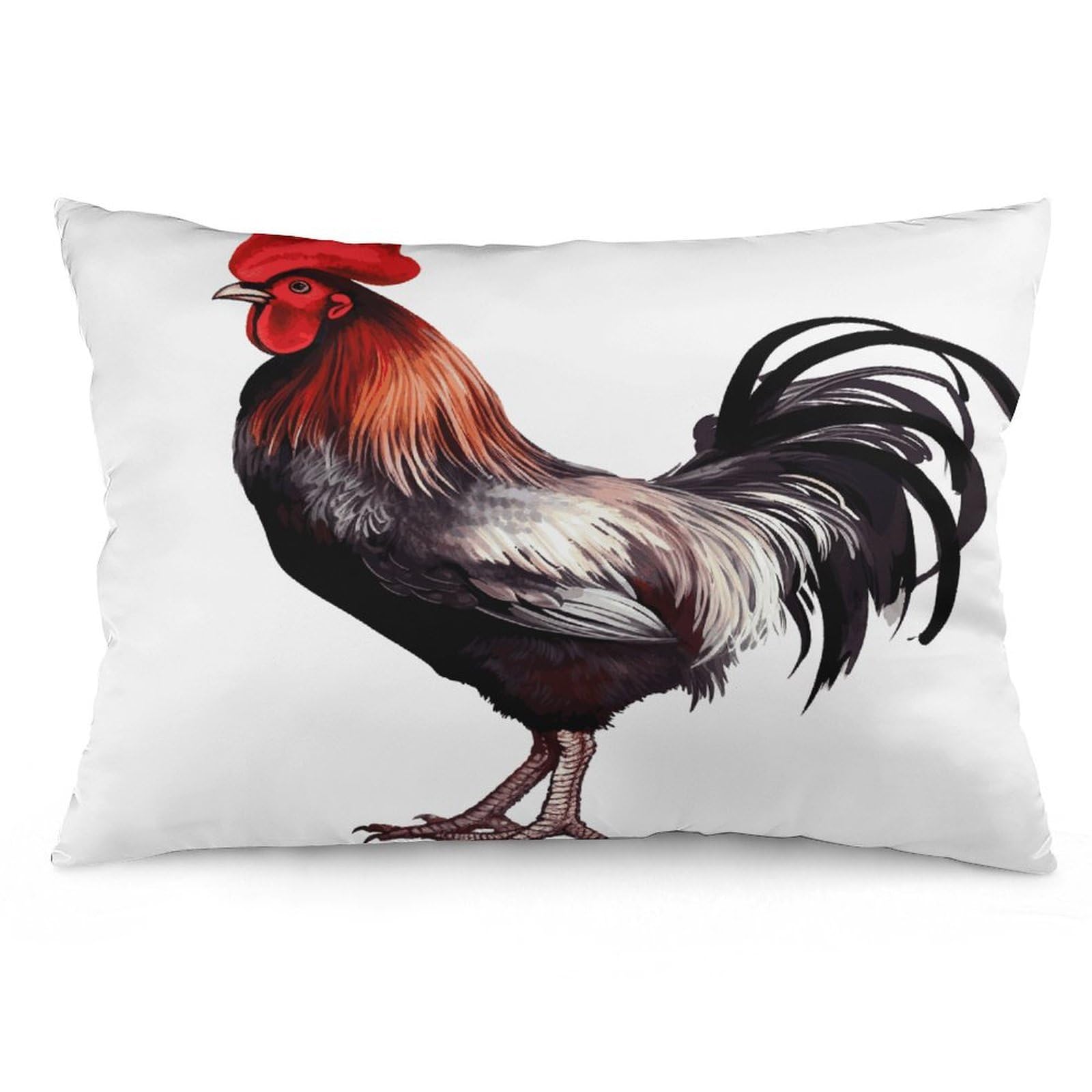 Rooster Throw Pillow Covers with Silent Zipper Polyester Pillow Protectors Removable Pillow Cases Soft Pillowcase Cozy Pillow Sham Cushion Cover for Sofa Car Bed 12 "x20