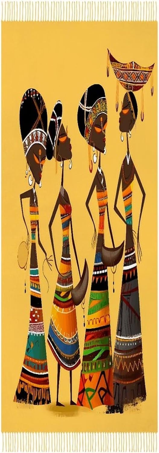 Creative African Culture Scarf for Women Men Classic Fashion Blanket Scarves Soft Cashmere Feel Scarf Cold Weather Warm Long Shawl Winter Large Scarves Classic Blanket Scarfs Thick