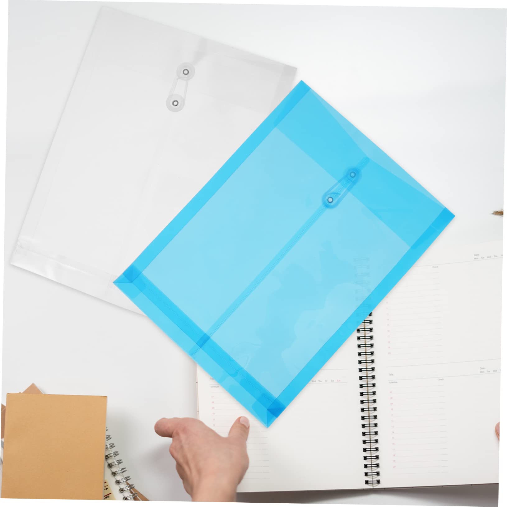 VILLCASE 3 Set Da 10 Pezzi Elegante Busta Portadocumenti in Plastica A4 Con Chiusura A Bottone Per Scuola Ufficio Viaggi Biglietti Da Visita Buste Riutilizzabili