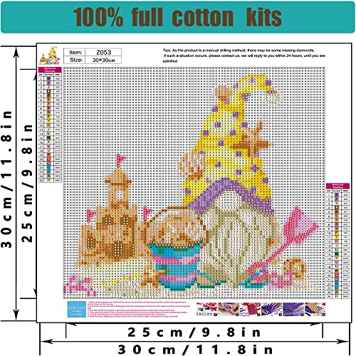 Image of Gnome Cross Stitch Kits for Adults - 6 Pack Stamped Crossstitching Kits Preprinted 11 Count Cross-Stitch Kit for Beginner, 11CT Prestamped Easy Pattern Needlepoint Kits Crafts for Decor 11.8x11.8inch