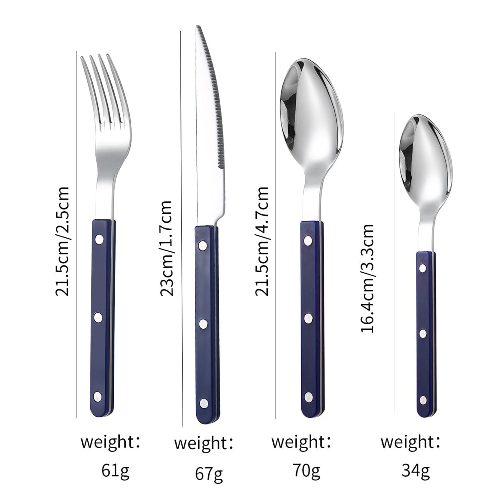 Modernes Besteck-Set, Servierbesteck, 4 Teelöffel, Löffel, Gabeln aus