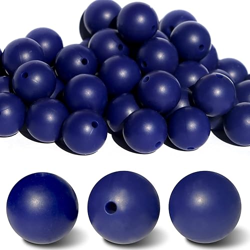 Miniatura 10 de 120 cuentas de silicona de 0.59 pulgadas (0.591 in), 24 colores mezclados, cuentas sueltas para la fabricación de joyas, manualidades de bricolaje,