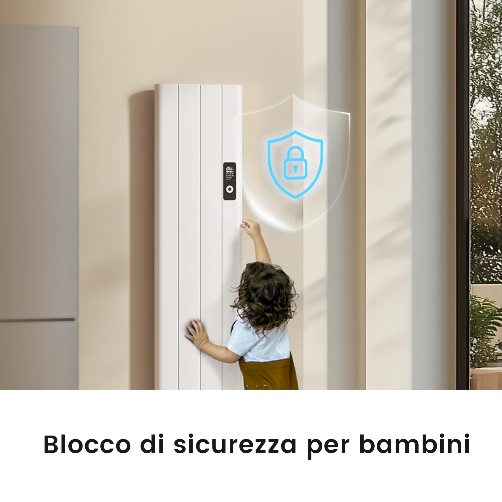EMKE Termoconvettore Elettrico da Parete 1000W, Bianco, Display LCD | Riscaldamento Supplementare con Controllo WiFi tramite APP, Basso Consumo Energetico