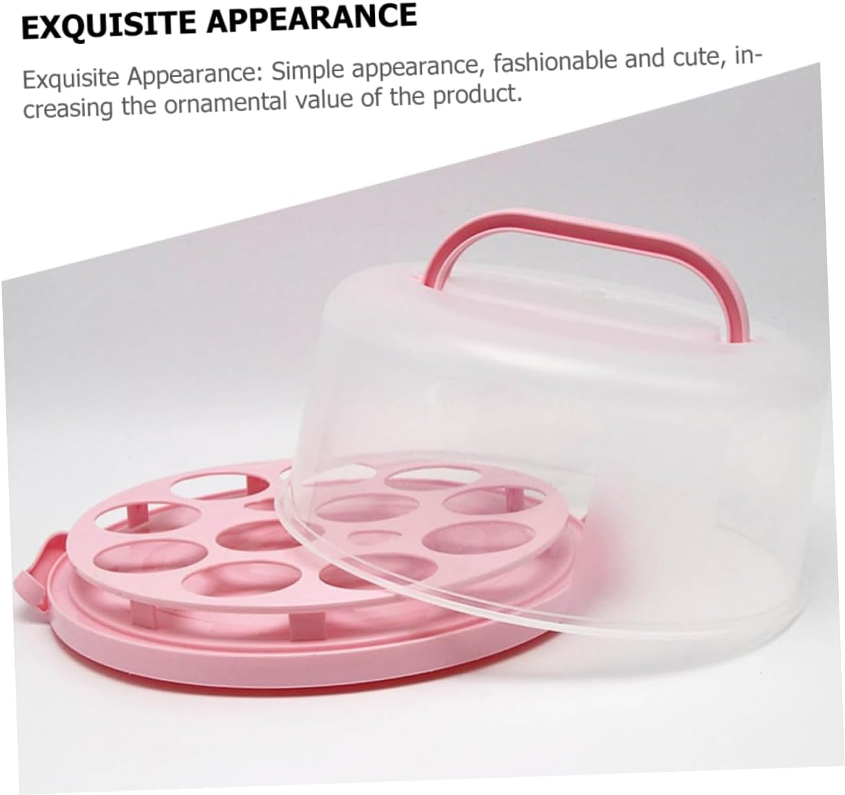 Zerodeko Portable Cake Carrier Lid Reusable Cake Box for Birthday Picnic and Outdoor Events Lightweight Dessert Container and Baked Goods