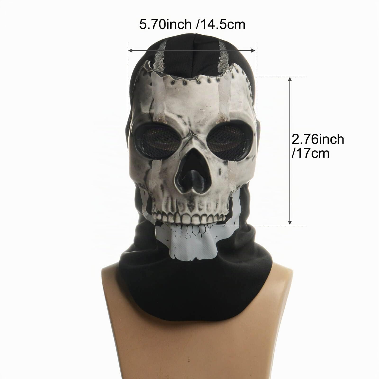 PARTYGEARS Maschera Fantasma Cranio Full Face Mask MW2 Maschera Cosplay per Sport Halloween Cosplay