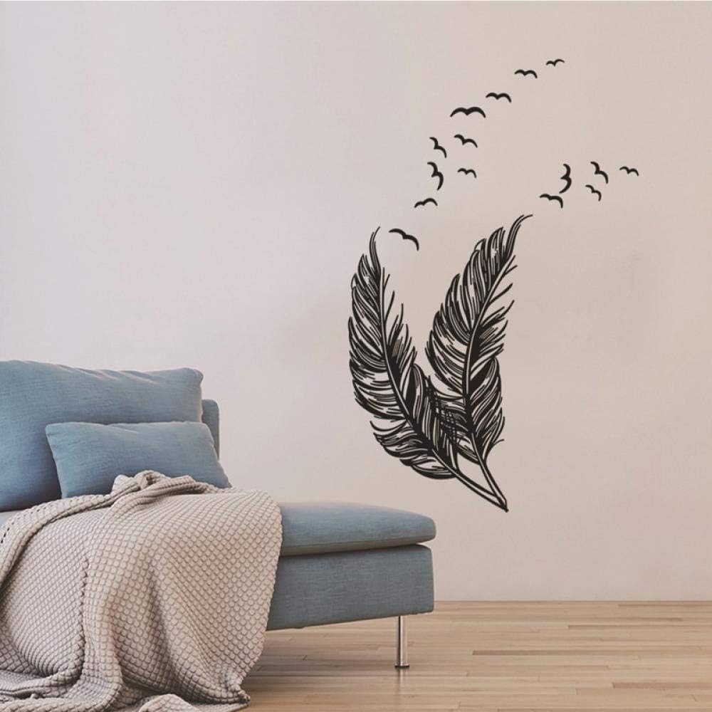 Wall Stickers,Feather Wall Sticker Living Room Bedroom Window Glass