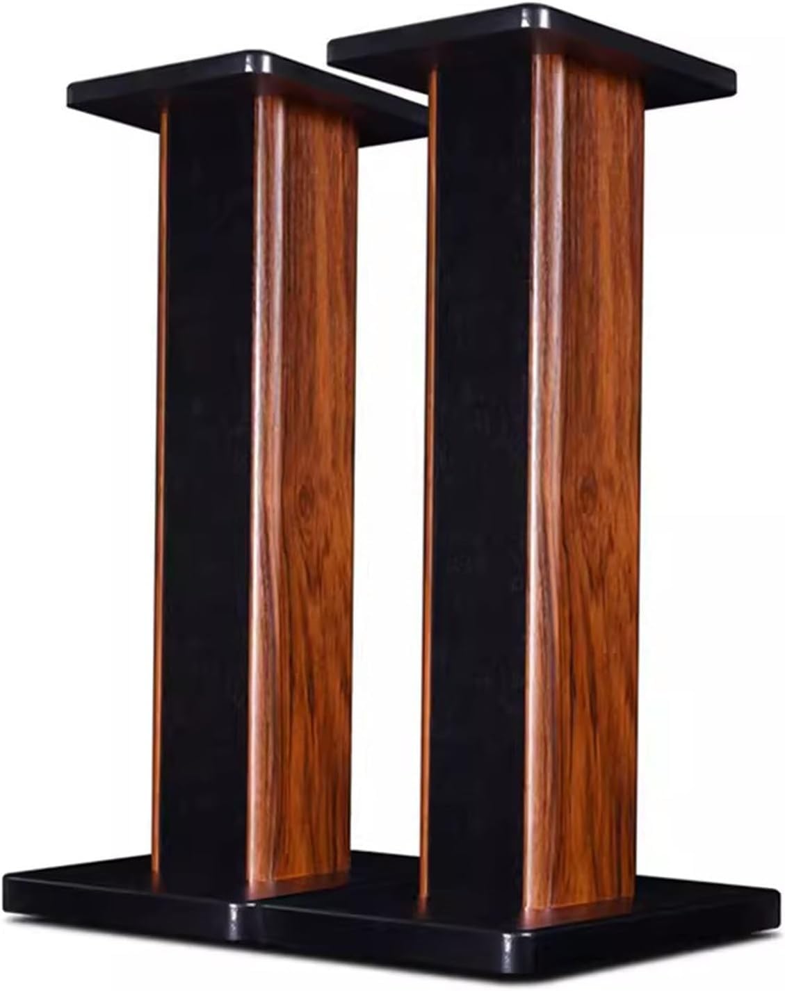 Supports de haut-parleurs en bois marron 15cm pour enceinte de bibliothèque