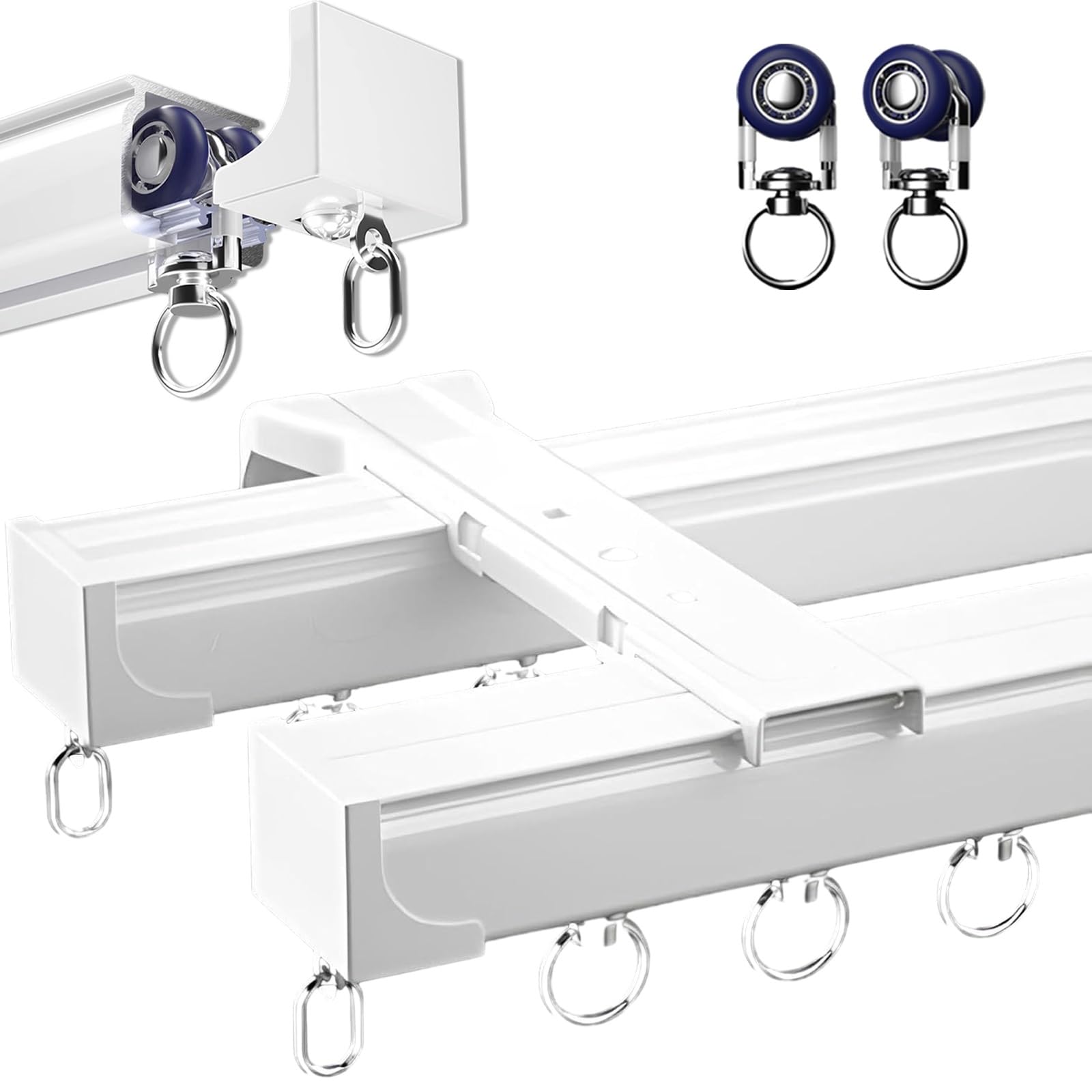 Tringles en aluminium à double rail pour séparateur de pièce efficace