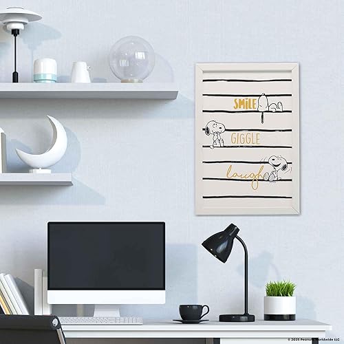 Vista 65 de Open Road Brands Peanuts Snoopy 'Tis the Season to Eat Cookies - Arte de pared de madera enmarcada - Bonita imagen de Navidad de Snoopy