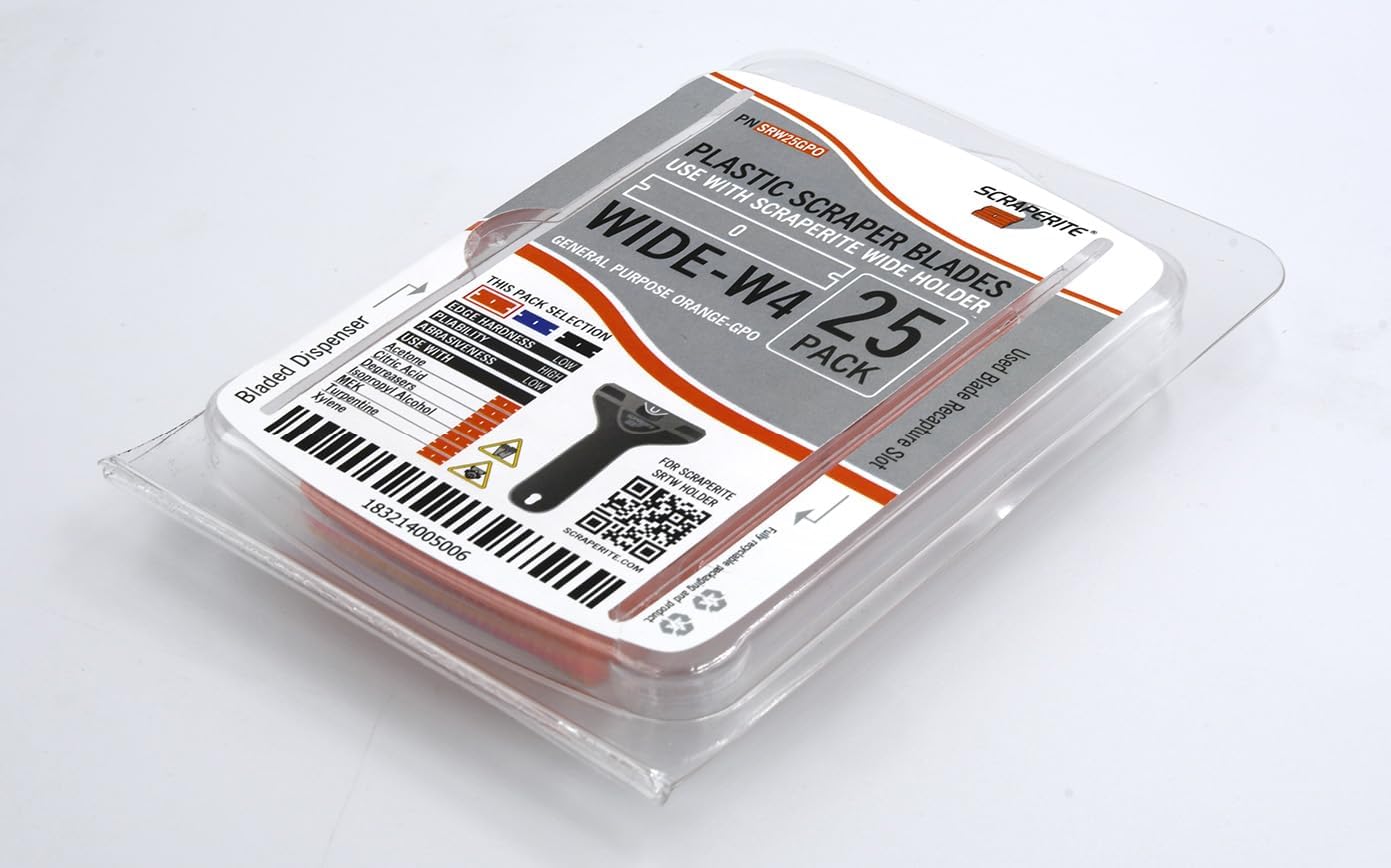 4" WIDE Plastic Scraper Blades and Holders (150pk BLADE ONLY)