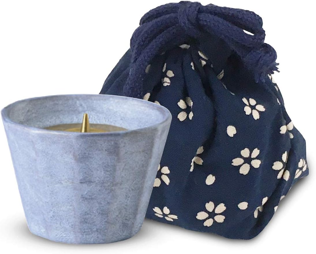 2G Select Candelabra Blue, Φ2.2 x 1.6 inches (5.7 x 4 cm), Buddhist Altar, Candlestick, Stand, Rinku, Arita-yaki, Blue, Accessory Included