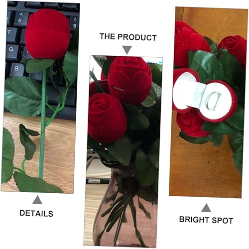 Miniatura 4 de Adorainbow 5pcs Rose Ring Box Gifts Rings The Gift Jewelry Boxes Gift Boxes Jewelry Case Miss Pearlescent Flannel Makeup