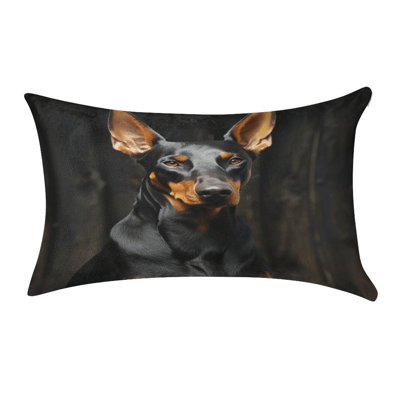 VstaDank Doberman Throw Pillow Cover 12"×20" Ultra Soft Pillowcase Cozy Lumbar Pillow Shell Gold Velvet Exquisite Decorative Cushion Sham Protector for Couch Sofa Bedroom