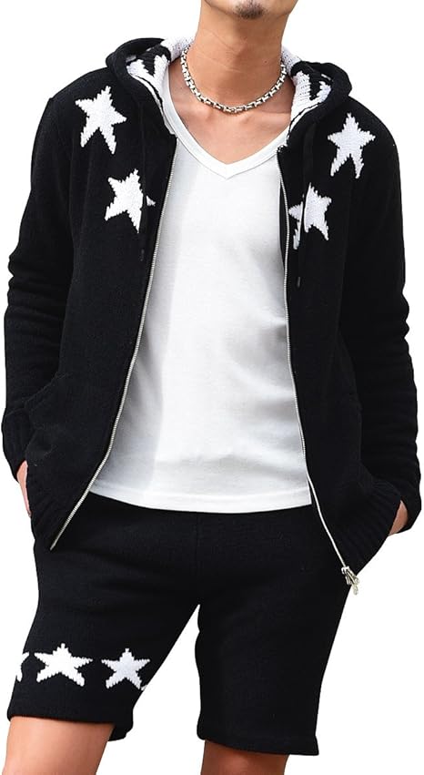 Amazon Co Jp ルービック Rubik セットアップ メンズ 2点セット パーカー ハーフパンツ ボア 星柄 ジップパーカー 短パン 服 ファッション小物 Amazon Co Jp ルービック Rubik セットアップ メンズ 2点セット パーカー ハーフパンツ ボア 星柄 ジップパーカー 短パン 服 ファッション小物